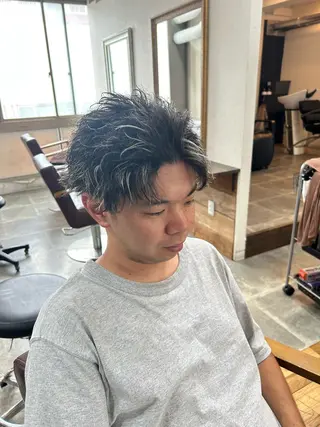 ショート カラー パーマ メンズ CECIL hair なんば店所属・メンズパーマ 艶髪☆店長☆有馬のヘアスタイル