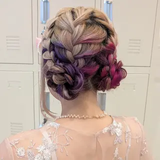 ロング ヘアアレンジ 彩桜/艶カラー/小顔 に見せるカット✂のヘアスタイル