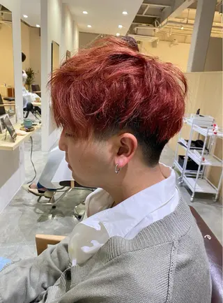 メンズ ブリーチなしWカラー /酸性ストレート河本のヘアスタイル