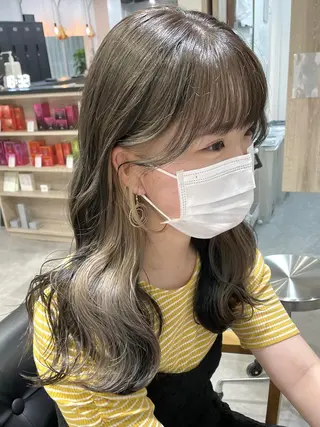 カラー 切りっぱなしボブイヤ リングカラー清水隆央のヘアスタイル