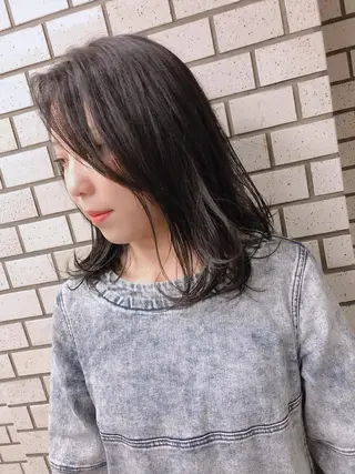 ミディアム カラー hair &eye LAWE.店長のヘアスタイル