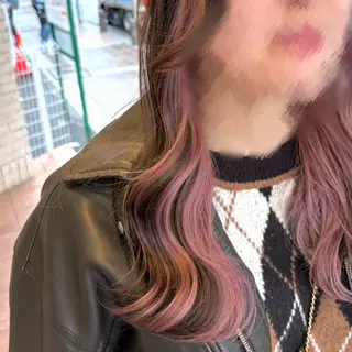 セミロング カラー 横浜パーマ🌐 暖色カラー🍒もえかのヘアスタイル