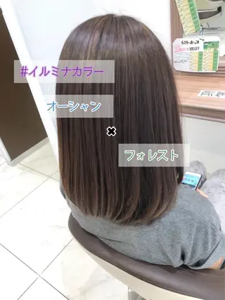 ミディアム カラー 縮毛矯正/髪質改善 継続する美髪のヘアスタイル