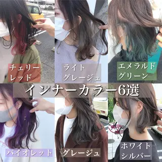 セミロング カラー 具志 正太のヘアスタイル