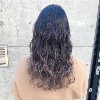 ロング カラー 渋谷ブリーチカラー 韓国ヘアyuikoのヘアスタイル