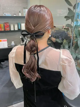 セミロング ヘアアレンジ ダブルカラー🦖 /髪質改善⚡️しおりのヘアスタイル