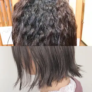 ミディアム カラー パーマ 髪質改善・縮毛矯正・ パーマ講師✨山田夏樹のヘアスタイル