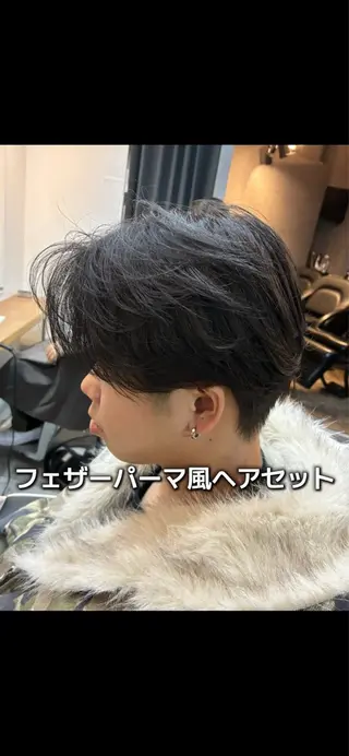 ショート パーマ メンズ カラーモデル募集✨ 透明感カラー💎櫂斗のヘアスタイル