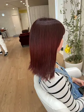 セミロング カラー 一樹ハイトーン/ブリ ーチ/透明感カラーのヘアスタイル