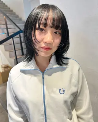 ミディアム 顔周りカット/透明感 カラー✂️MEIのヘアスタイル