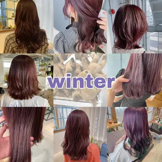 セミロング カラー ヘアアレンジ なつき/艶ピンク/ girly hairのヘアスタイル