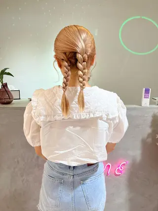 ミディアム カラー 🎀ダブルカラー/ ピンク×ガーリー🎀のヘアスタイル