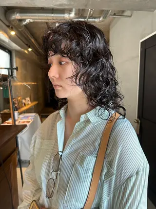 セミロング カラー パーマ 斎藤祐樹 /レイヤー/パーマのヘアスタイル