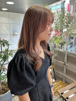 セミロング カラー カットパーマ あさみのヘアスタイル