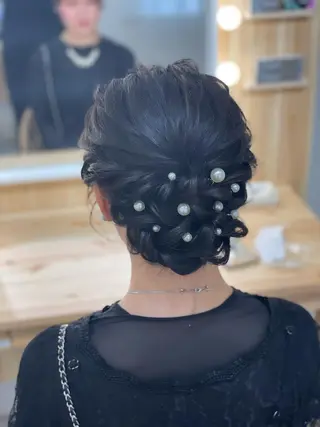 セミロング ヘアアレンジ 鷲見 望のヘアスタイル