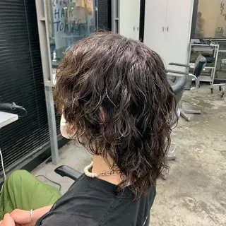 セミロング パーマ メンズ メンズ特化美容師/ 藤戸 椋のヘアスタイル