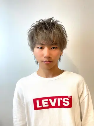 カラー メンズ IwAsh中山所属・✂︎中山ブリーチ・ パーマ✂︎露木智也のヘアスタイル