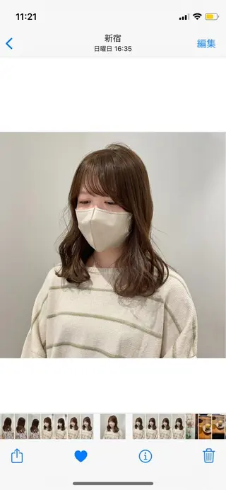 ミディアム カラー ベージュ🤎透明感 カラー🤎anriのヘアスタイル