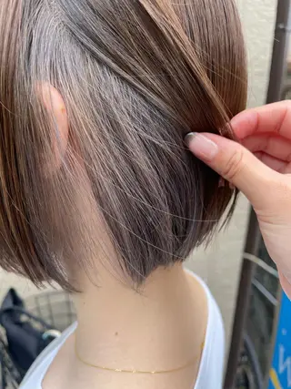 ショート カラー ボブ/インナーカラー ショート/佐野祥子のヘアスタイル