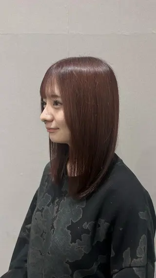 セミロング カラー 中島 万凜のヘアスタイル