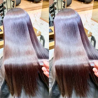 ロング カラー パーマ 朝が楽になる🔴 縮毛矯正🍎カイトのヘアスタイル