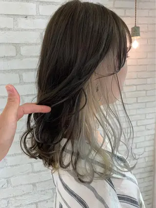 セミロング カラー 韓国ヘア/艶カラー /田中悠佑のヘアスタイル