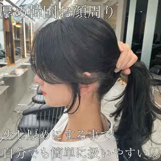 セミロング 山本翔一郎 韓国顔周りレイヤーのヘアスタイル