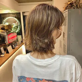 ミディアム カラー ヘアアレンジ pu+on. nailworks所属・fuyumi / ニュアンスネイルのネイルデザイン