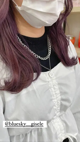 ロング カラー 飯塚 青空のヘアスタイル