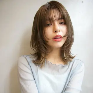 ミディアム NARISA カットモデル募集中のヘアスタイル