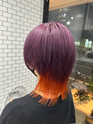 ミディアム カラー メンズ 透明感/ブリーチ縮毛 /髪質改善/星野純一のヘアスタイル