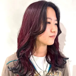 セミロング カラー デザインカラー/パー マ🦖外岡咲希🦖のヘアスタイル