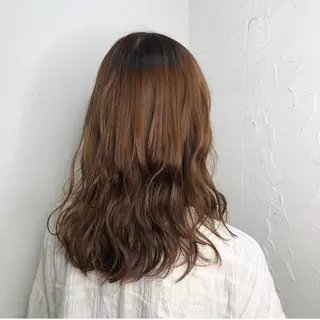 セミロング カラー ヘアアレンジ 久力琴音''透明感 カラー''アレンジのヘアスタイル