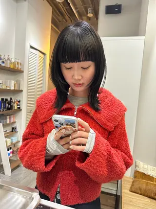 ミディアム カラー nao/福岡美容室 パーマ/ボブパーマのヘアスタイル