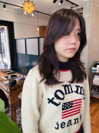 セミロング カラー 暖色/パーマ 🌼クニトウメイのヘアスタイル