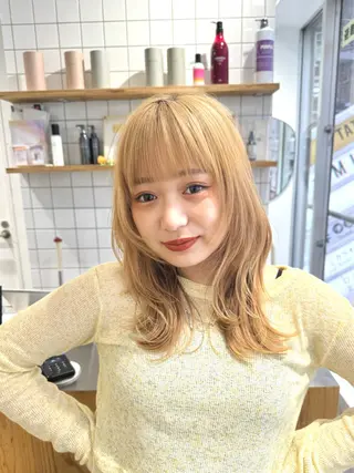 セミロング カラー SALOWIN新宿三丁目【サロウィン】所属・レイヤー/髪質改善 /透明感カラー青木のヘアスタイル