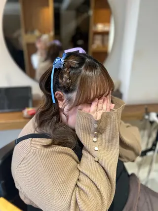 ミディアム 塩川ももこ/ 縮毛矯正/ヘアセットのヘアスタイル