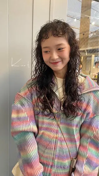 セミロング パーマ 竹之内竜矢のヘアスタイル