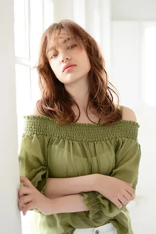 セミロング カラー パーマ ⭐️顔周りカット⭐️ 藤久のヘアスタイル