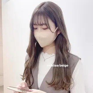 ロング カラー misaki🩰🤍 まろみ透け感カラーのヘアスタイル