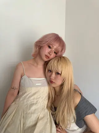 セミロング カラー 🩷ハイトーン透明感 レイヤー🩷ユリカのヘアスタイル