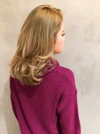 ミディアム カラー パーマ 大西 直人のヘアスタイル