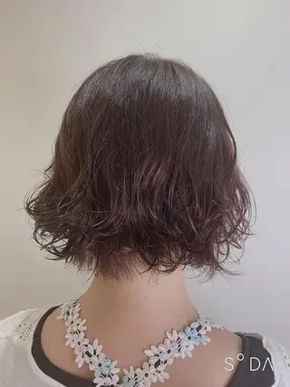 ショート パーマ 店長ハイトーンカラー 柞山史奈のヘアスタイル