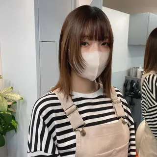 ミディアム カラー ヘアアレンジ ブリーチなしカラー/ 髪質改善/寺門束のヘアスタイル