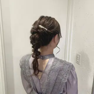 ヘアアレンジ 縮毛矯正ヘアアレンジ 🌸三輪知優🌸のヘアスタイル