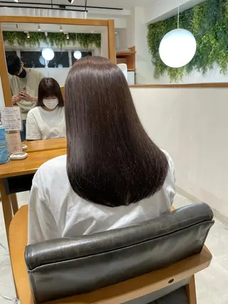 セミロング カラー レイヤー/韓国ヘア /顔周り/大久保貴之のヘアスタイル