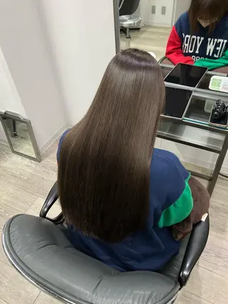 ロング カラー 髪質改善/縮毛矯正 /美髪カラー/こてのヘアスタイル