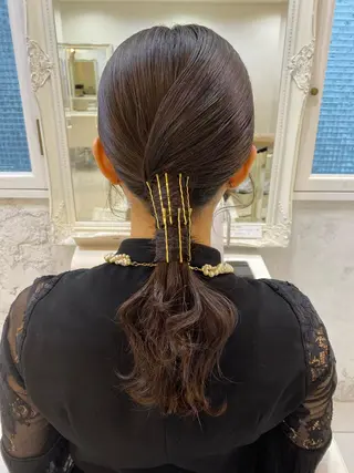 セミロング カラー ヘアアレンジ マツエク・マツパ アイブロウ Noah's　Ark所属・透明感カラー🫧ヘア セット🫧松本菜月の眉毛・アイブロウイメージ