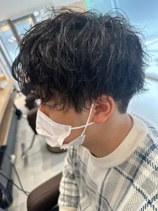 ミディアム パーマ メンズ 💈メンズ特化 美容師サキ💈のヘアスタイル