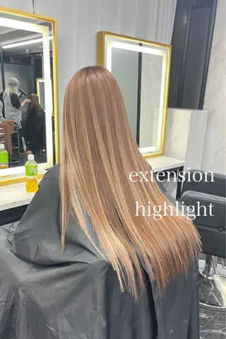 ロング カラー エクステ🩵ブリーチ 韓国ヘア🩵KAEのヘアスタイル
